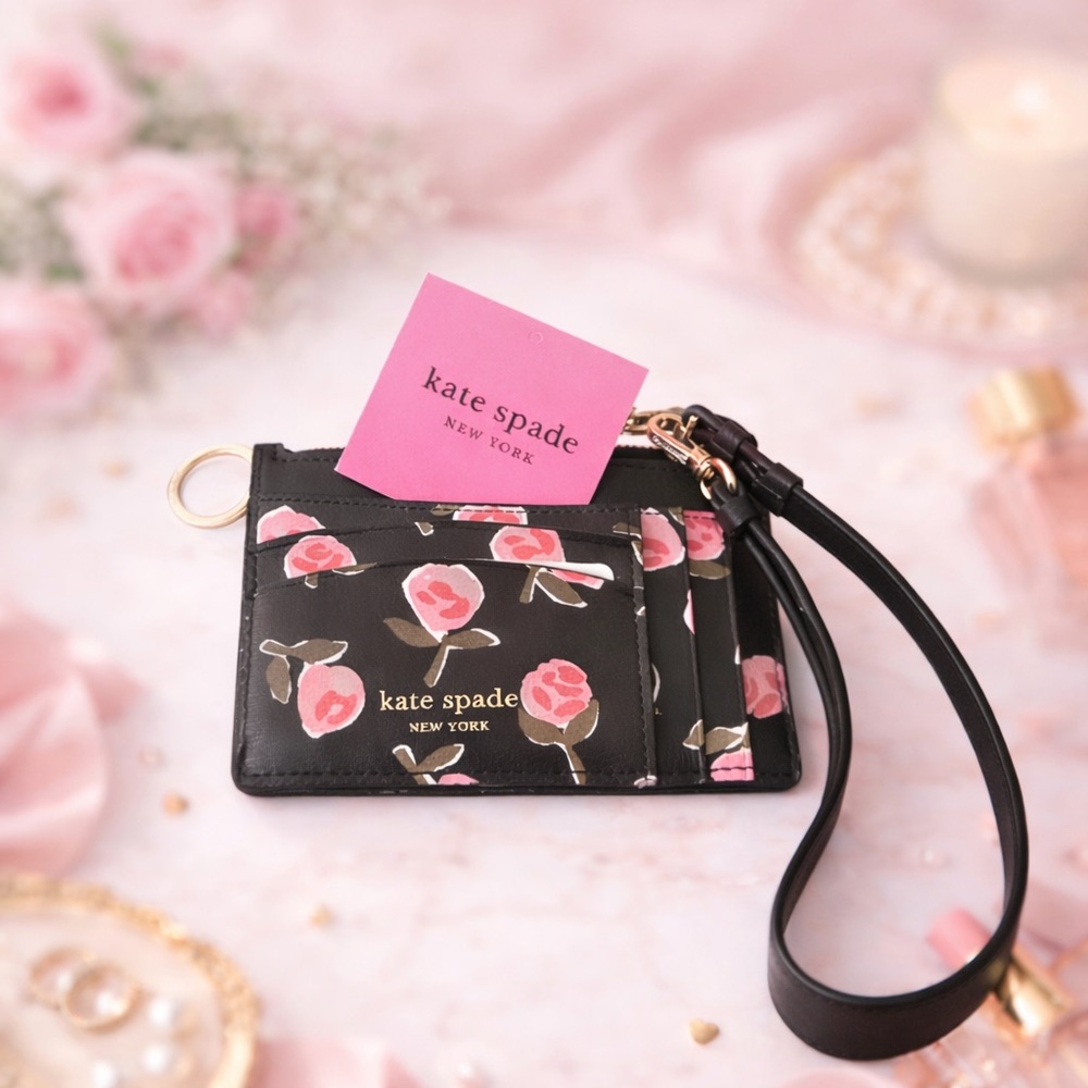 Kate Spade New York Spencer Ditsy‎ Card Holder With Keyring Wristlet NWT